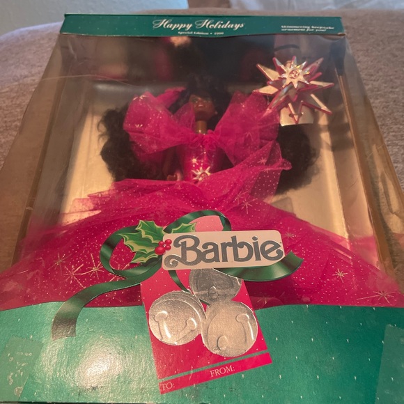 Mattel Barbie 4543  1990 Happy Holidays African American Doll Vintage - Picture 3 of 10